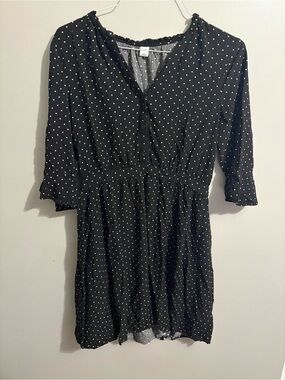 Old Navy Black Polka Dot Mini Dress